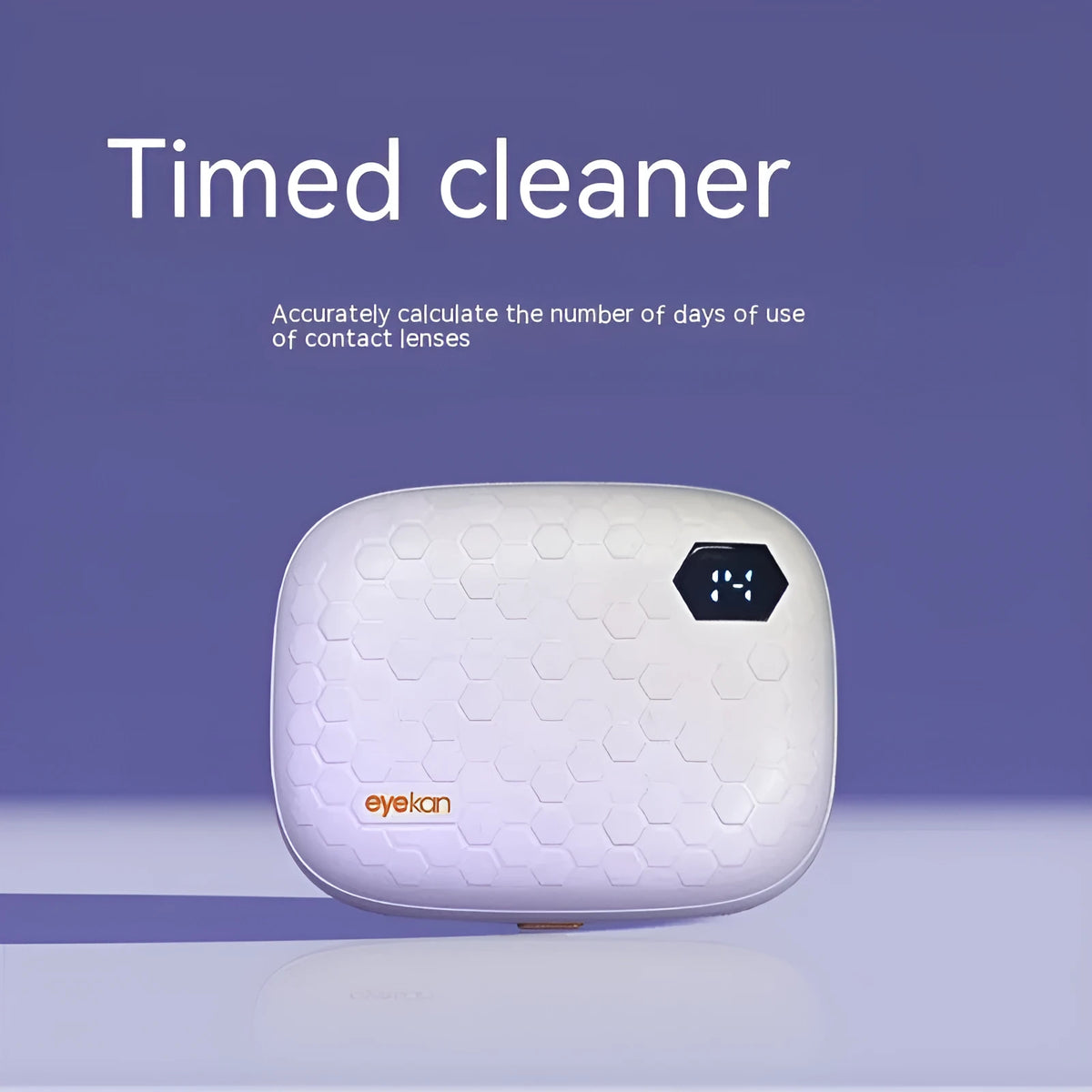 Portable automatic ultrasonic contact lens cleaning machine in pearl white measuring 85x65x30mm