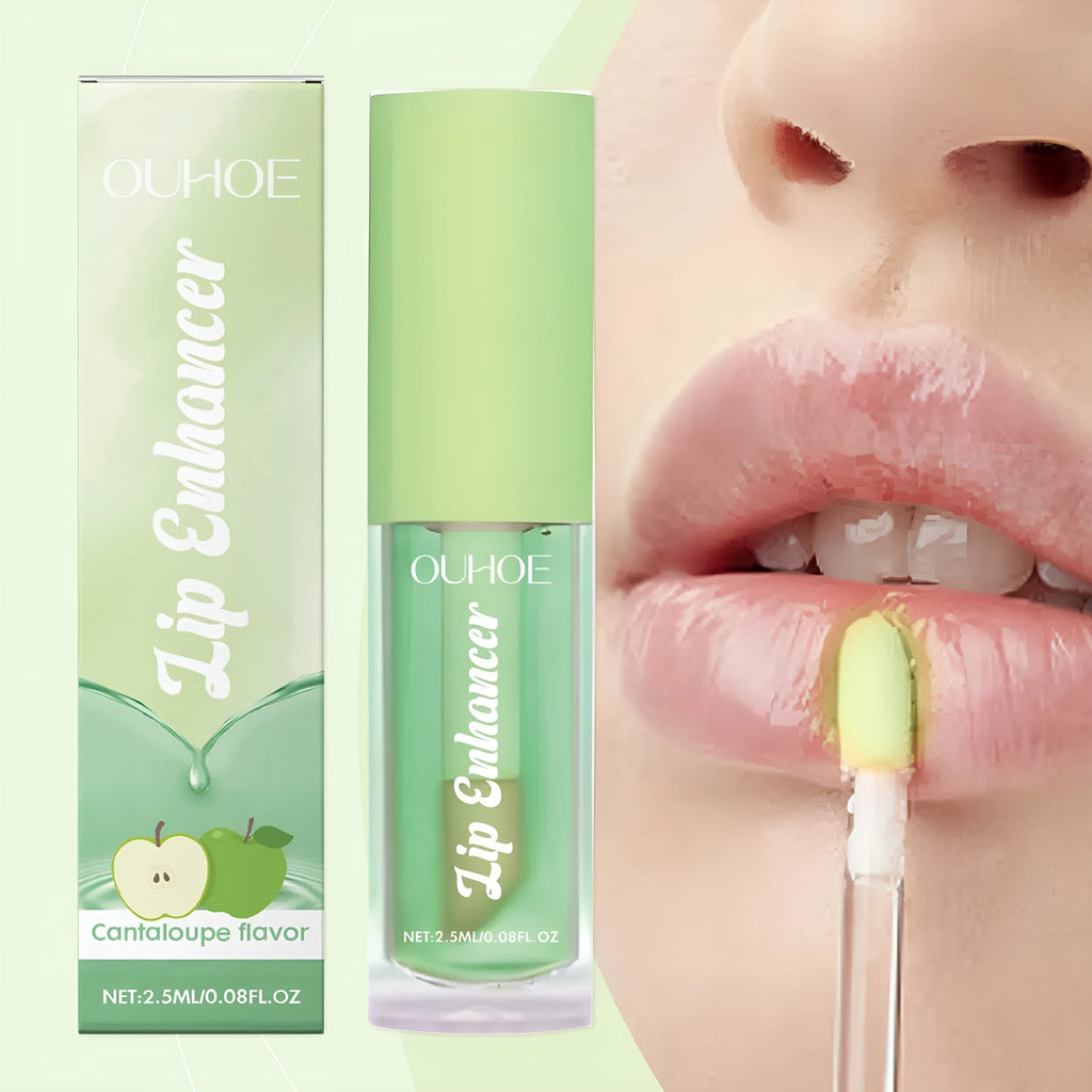 10g tube of green apple flavour moisturising lip oil with applicator.