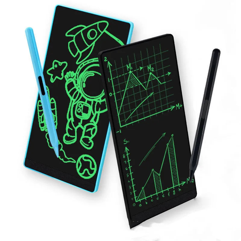 Blue LCD handwriting board with 6.5 inch screen and stylus for arithmetic practice
