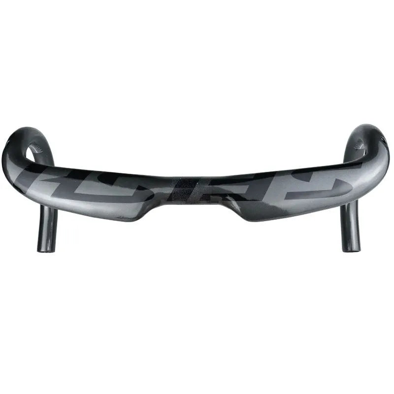 Carbon fibre road bicycle drop handlebar shown in a choice of colours and multiple width sizes.