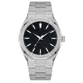 Men's stainless steel business watch with frosted case and luminous markers in black, gold and silver options