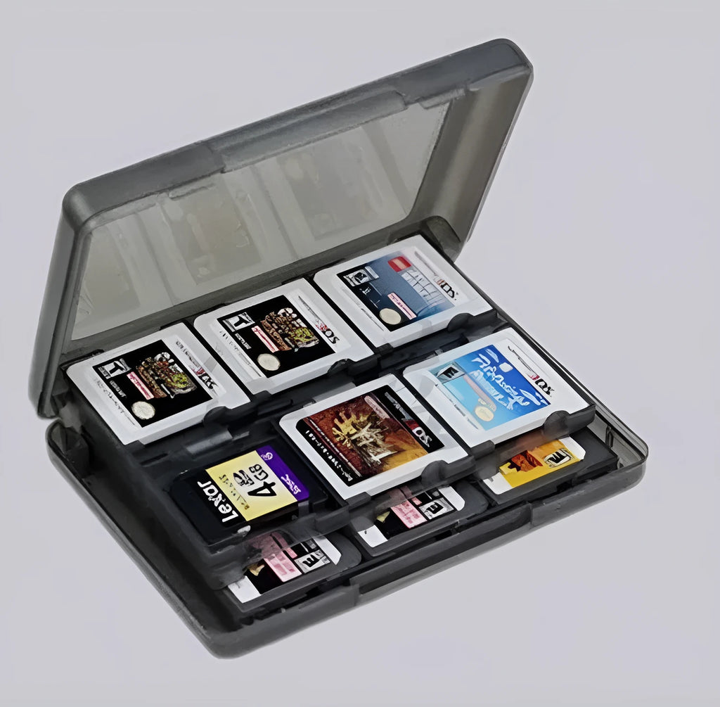 NDS 3DS 28-capacity game card storage box in black blue pink white colour options