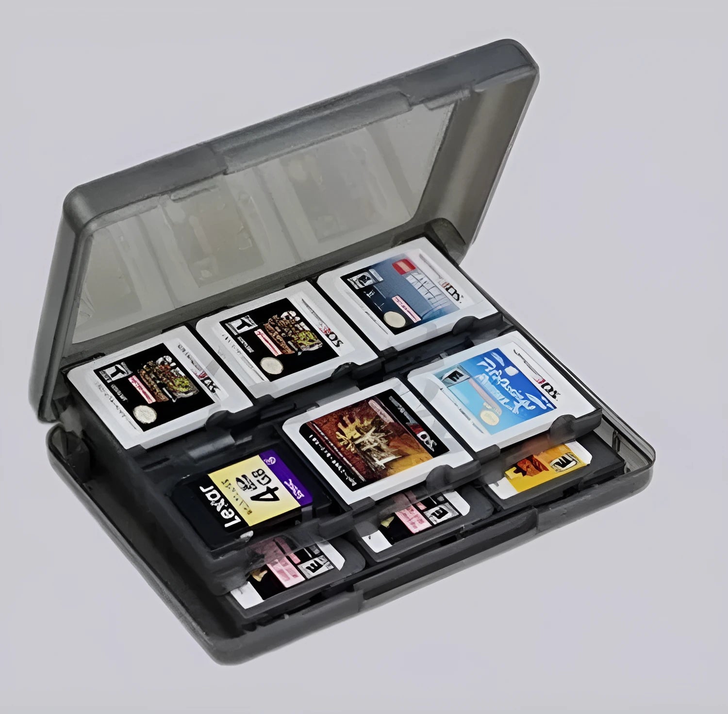 NDS 3DS 28-capacity game card storage box in black blue pink white colour options