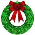 50cm Christmas garland wreath with bowknot, 140 warm LED lights, gold or green, for front door indoor outdoor use