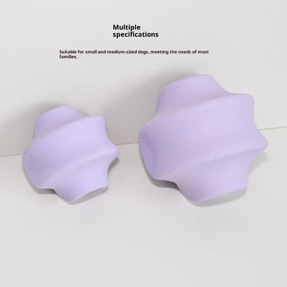 Natural rubber pet food dispensing toy in dark blue, suitable for slow feeding