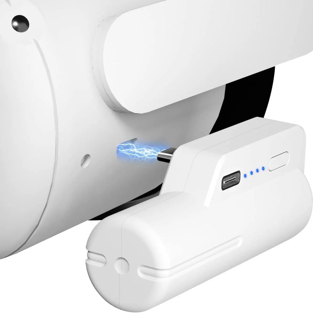 Head-mounted ABS power bank for VR and gaming with USB connection, Q2 or Q3/3S fast charge option