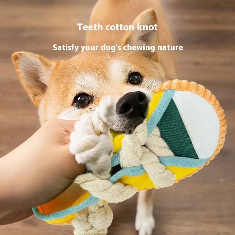 Bite shoes sound pet toy Oxford cloth 7x8x18cm in Rock Yellow with squeaker for dogs