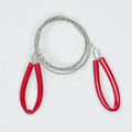 Outdoor survival wire saw with leather case showing black German stainless steel wire