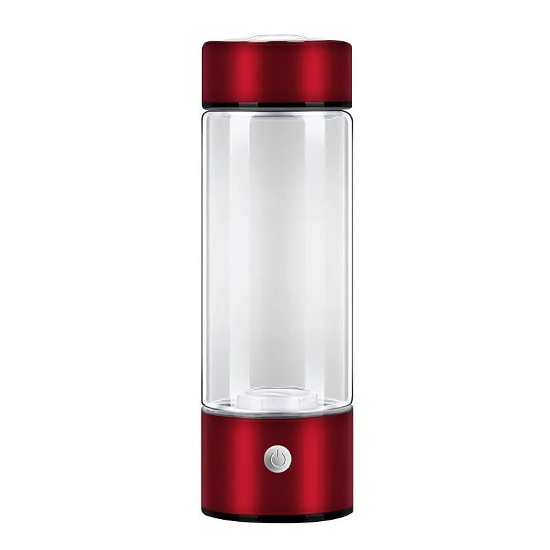 Hydrogen water bottle with electric generator in silver colour, borosilicate glass, 401-500ml capacity