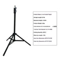 2.1m carbon steel tripod light stand with mobile phone holder for photography
