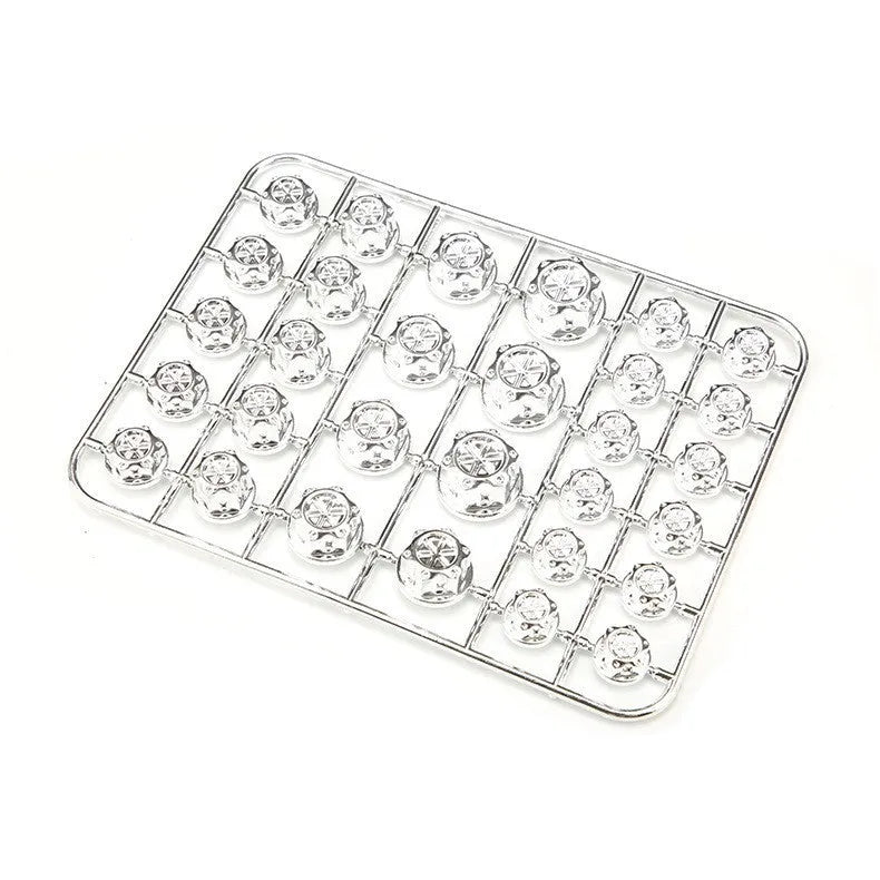 Set of 30 multi-coloured ABS plastic screw covers for motorcycle engine modification.