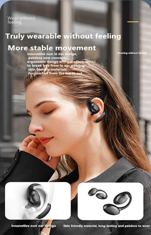 Bluetooth wireless headset ear-mounted style in black for sports and business use
