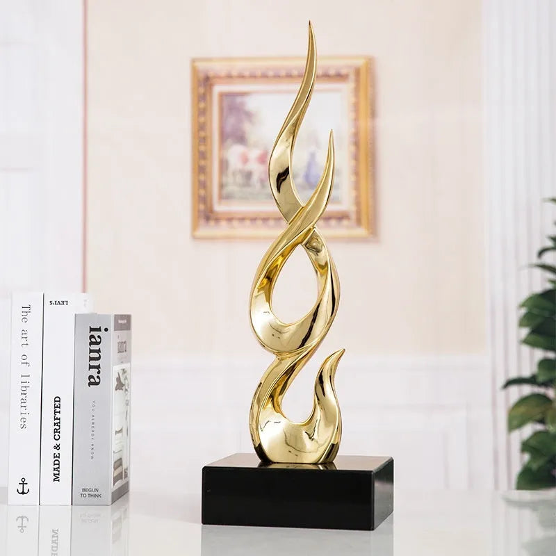 A tall, modern resin festival decoration in a choice of gold, silver, red, or gradient colours.