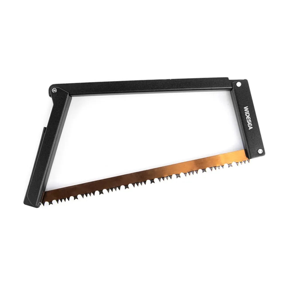Black outdoor folding saw with aluminium and PA66 nylon handle and No. 65 Gao Meng hacksaw blade