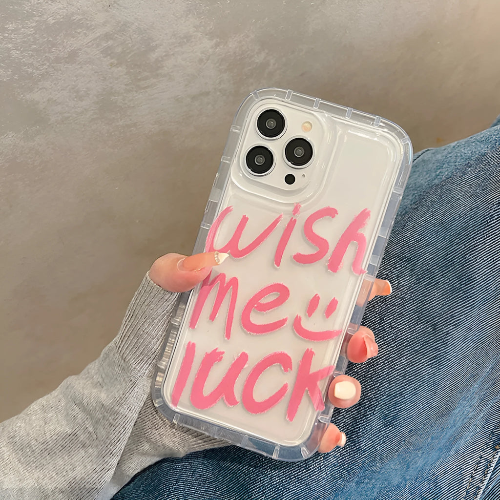 Smiley face TPU anti-fingerprint drop-resistant protective cover for iPhone 12 Pro Max in transparent finish