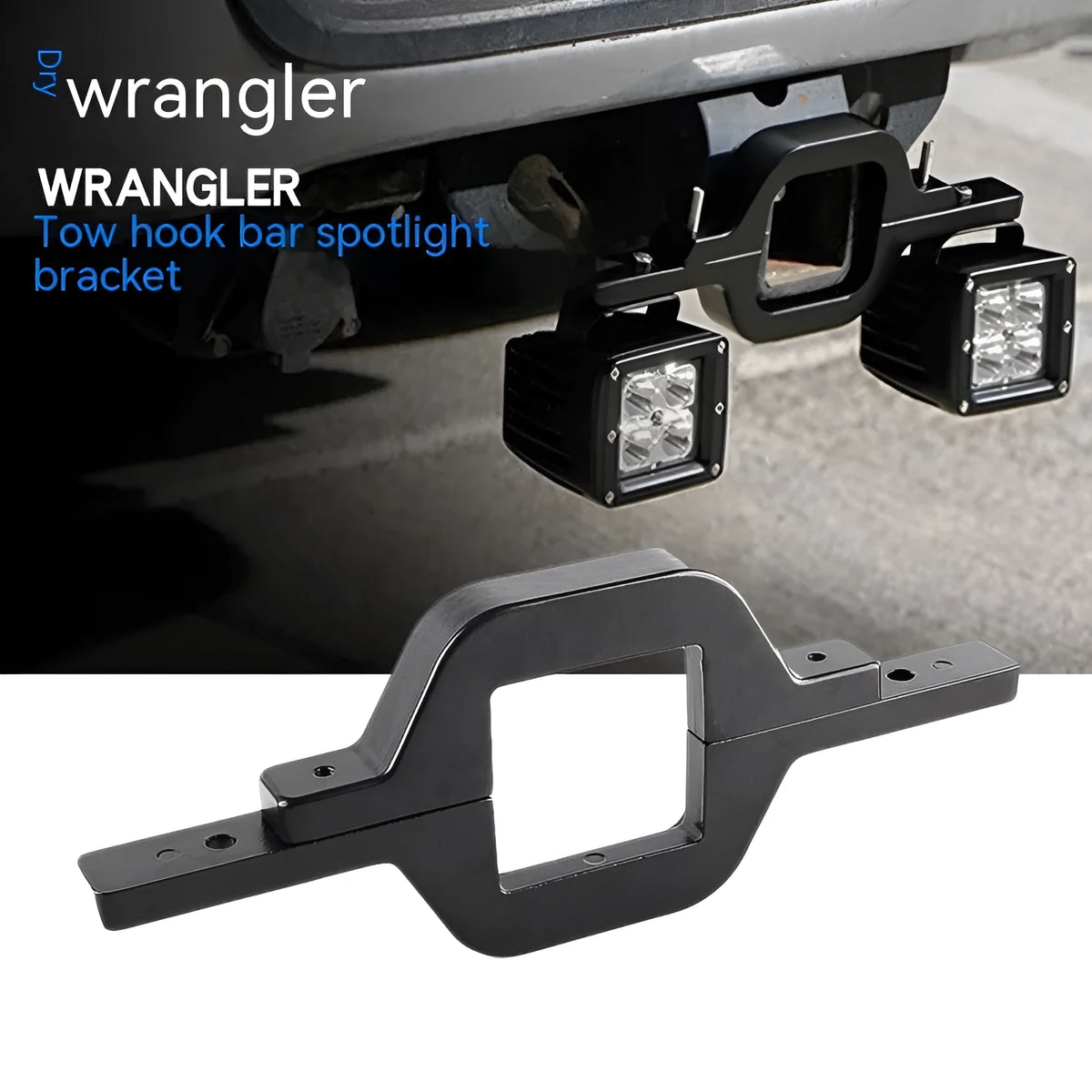 Black aluminium alloy LED reversing light bracket for Wrangler Jeep vehicles