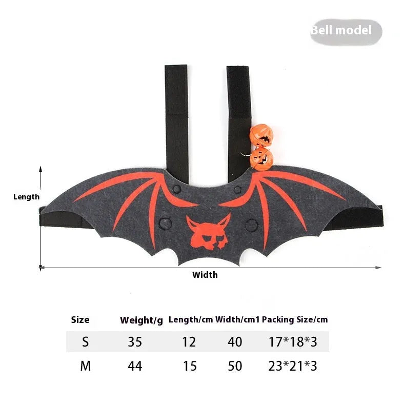 Halloween batwing pet costume for cats and small dogs in felt fabric