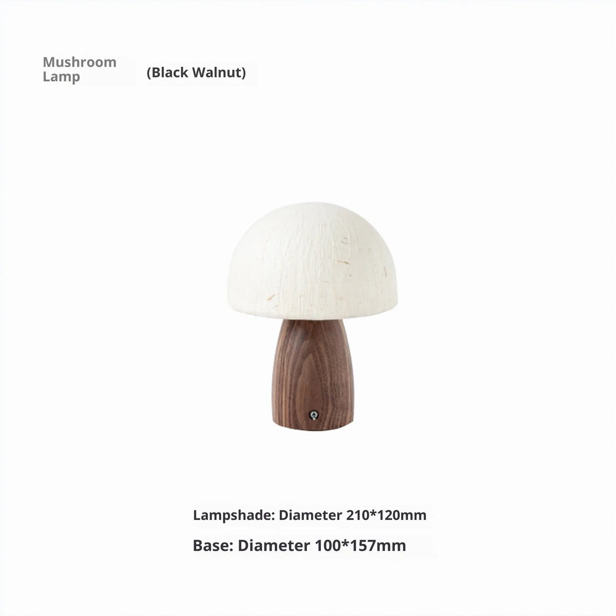 Black Walnut mushroom lamp with handmade Japanese style atmosphere and 220V EU power supply