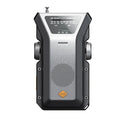 Solar hand crank radio flashlight in silver gray or army green, ABS body, 4000mAh battery, LED strong light, 16x9.12x4.84cm