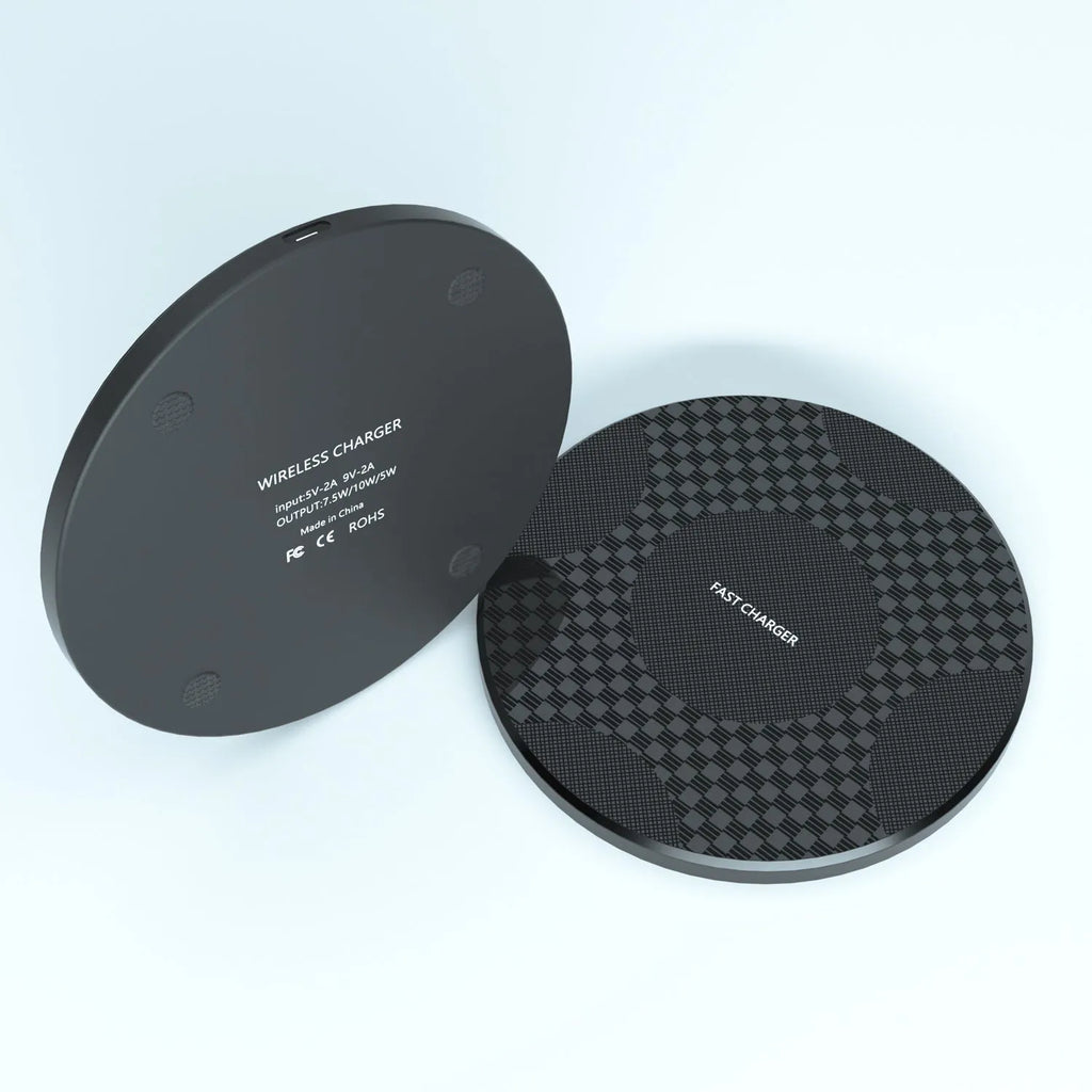 Y9 round wireless charger 23W fast charge ABS plastic black desktop charging pad