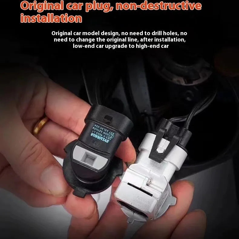 Car LED headlight bulb with far and near light switching, aluminium alloy body, white light, H7 H11 H4 9005 9006 fittings