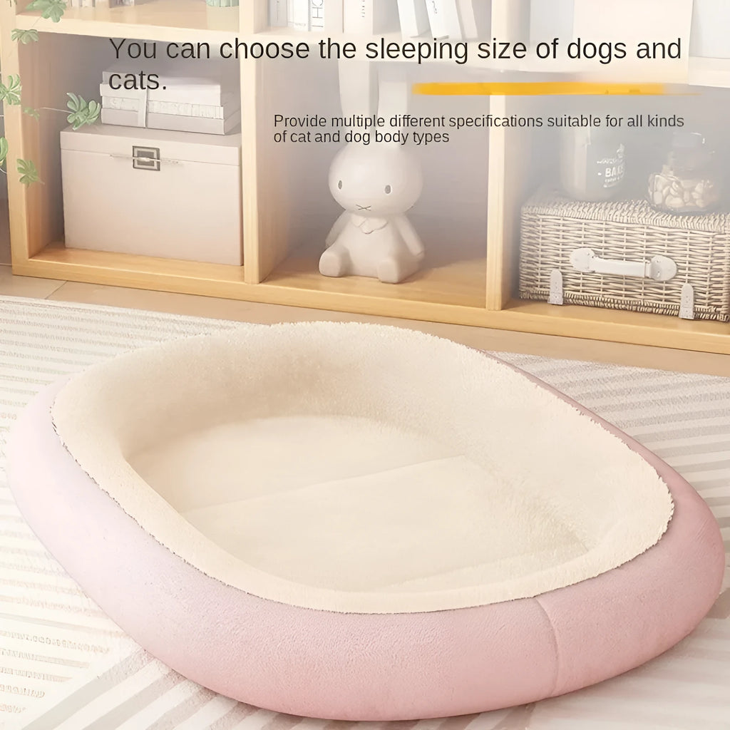 Thickened grey dog kennel for a small dog, with a sloped roof and a soft removable cushion inside.