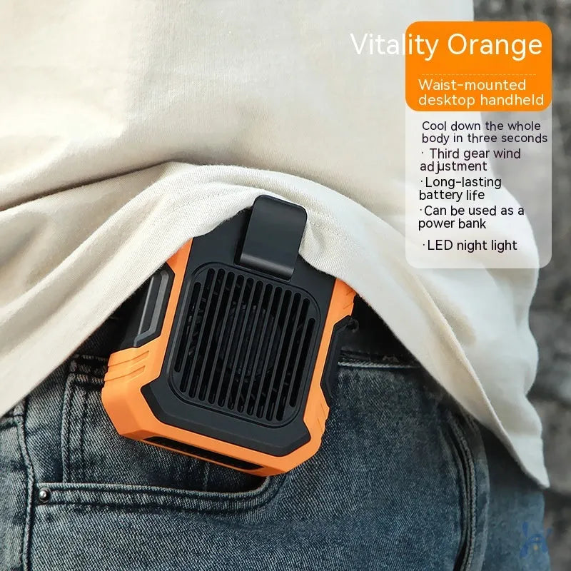 Wrist hanging fan with light and USB power bank in various colours