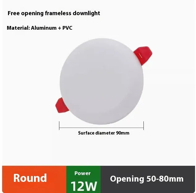 Ultra-thin aluminium LED panel light with adjustable hole design in white illumination