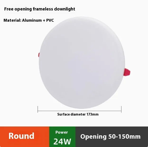 Ultra-thin aluminium LED panel light with adjustable hole design in white illumination
