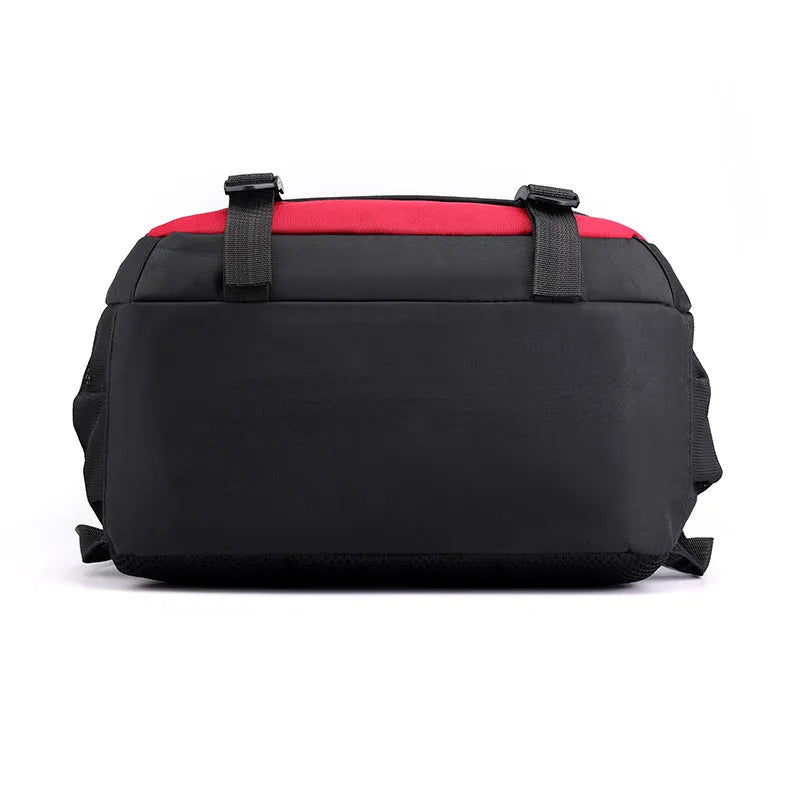 Waterproof nylon middle school student schoolbag in black, red, blue, or grey with airpillow straps