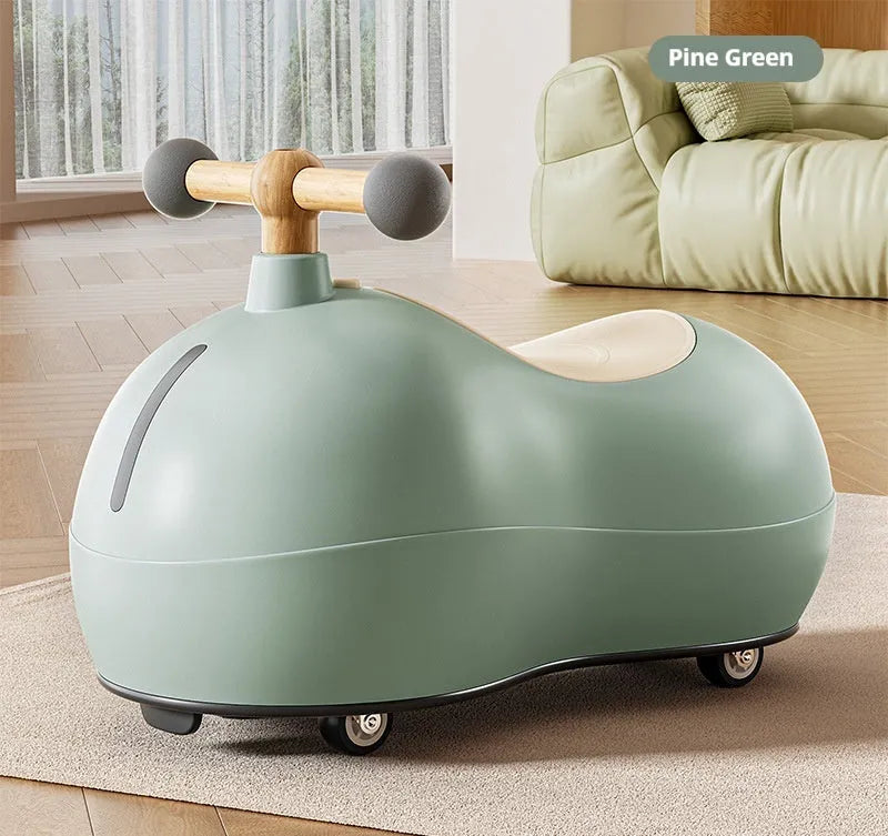 Baby sliding universal wheel balance walking aid walker car in milky white for toddlers 1-3 years