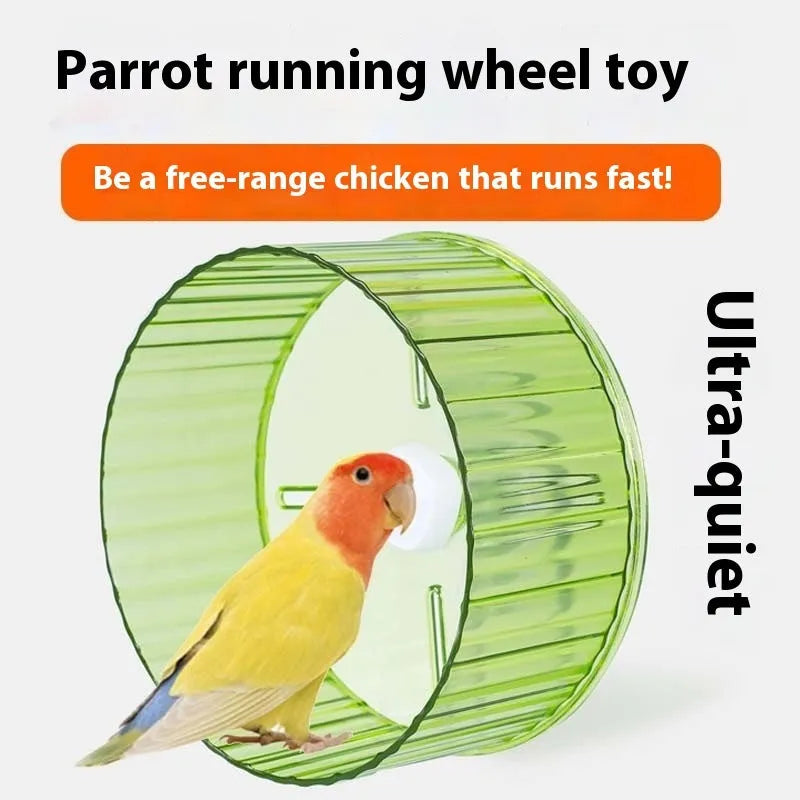 21cm transparent plastic parrot exercise running wheel toy for bird cages