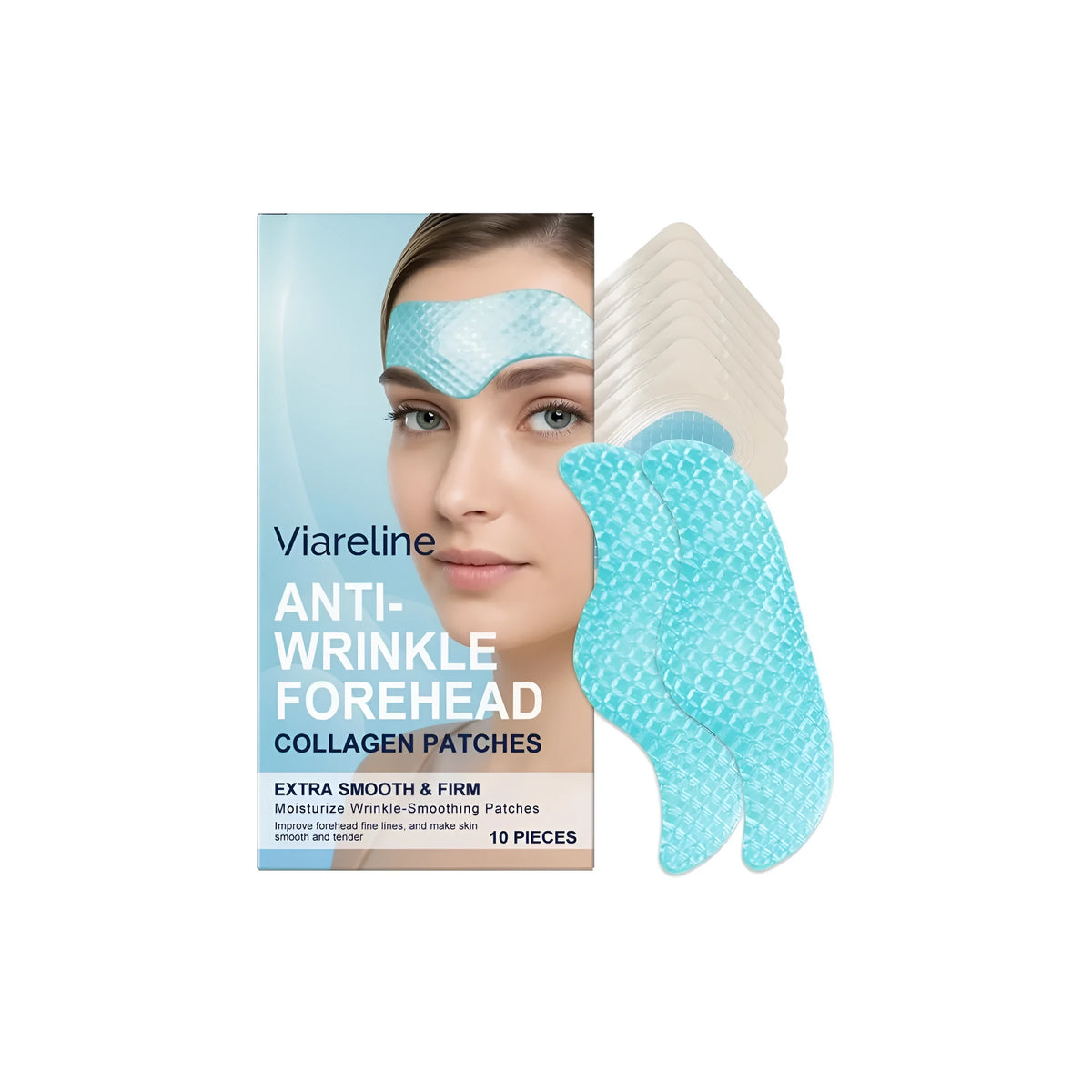 Collagen anti wrinkle moisturizing forehead patch pack of 10 pieces with Centella asiatica and sodium hyaluronate
