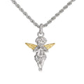 925 sterling silver gold winged angel pendant necklace for men with steel or sterling silver chain options