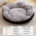 A round rabbit plush cat bed with a thick rim, shown in a brown grey colour.