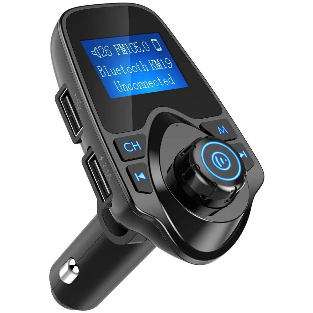 Car audio video navigation FM transmitter with 1.3 inch monochrome screen and ABS casing