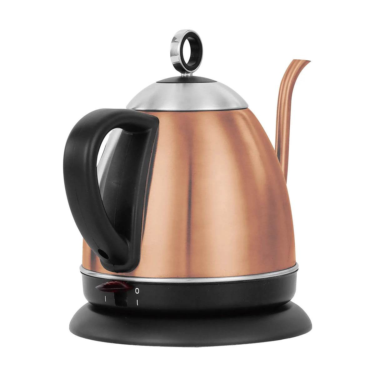 Automatic stainless steel kettle in gold colour with touch controls and 1 litre capacity