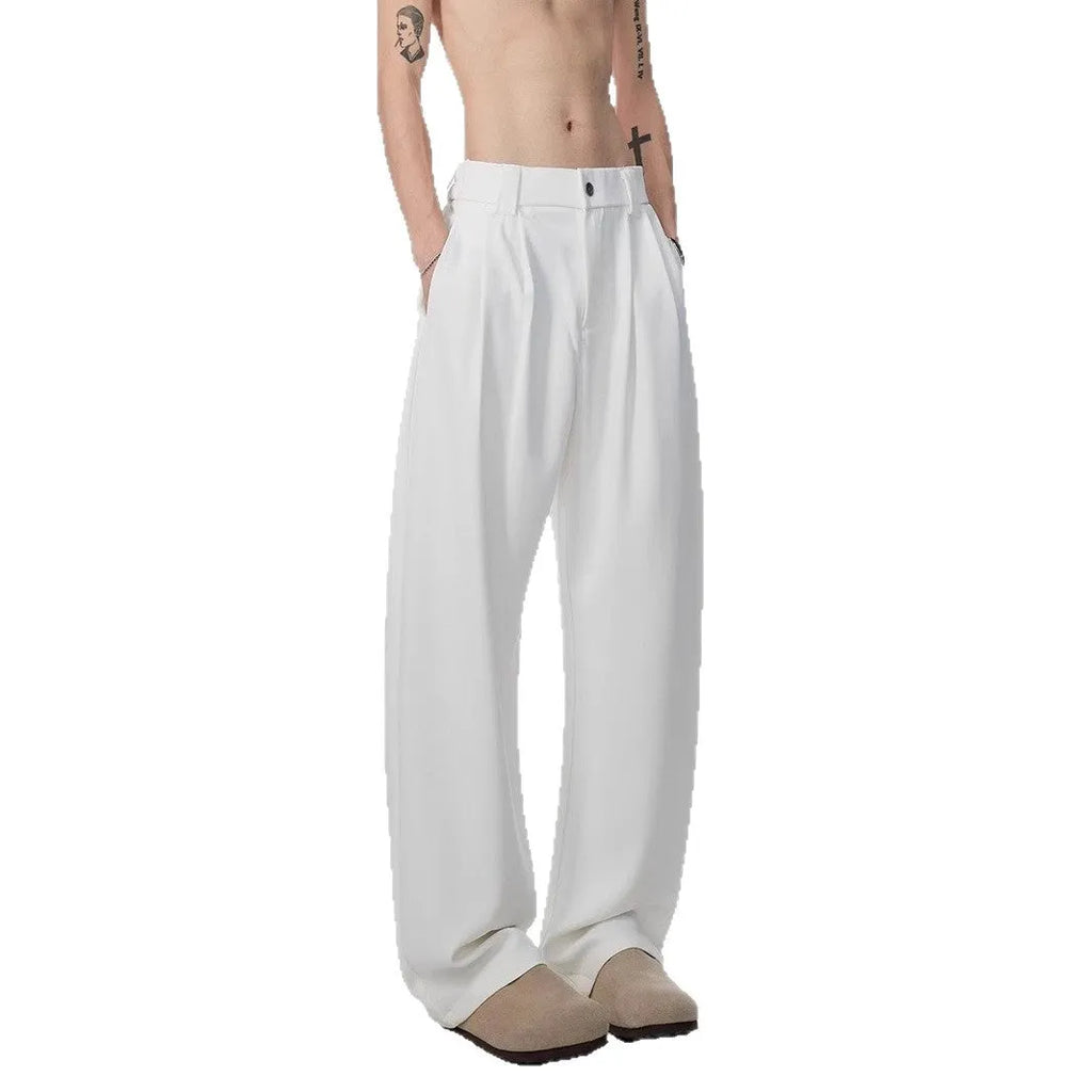 Men's drape leggings in black or white polyester with micro elasticity, sizes M to XXXL