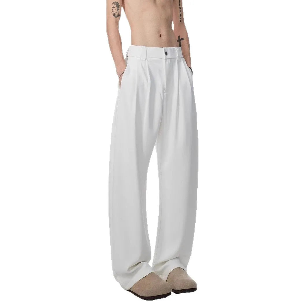 Men's drape leggings in black or white polyester with micro elasticity, sizes M to XXXL