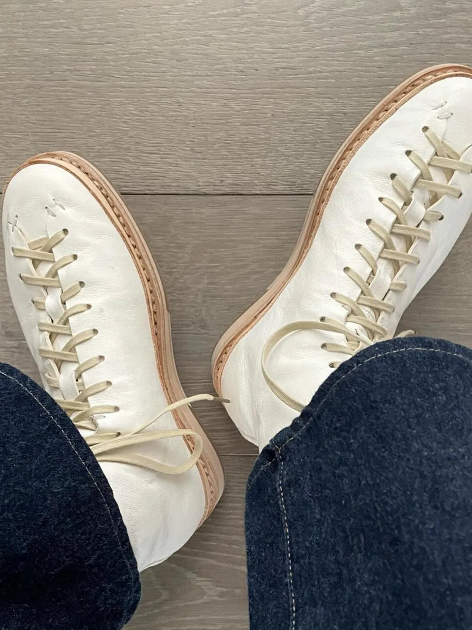 High-top microfibre board shoes with platform sole and lace-up closure, white colourway
