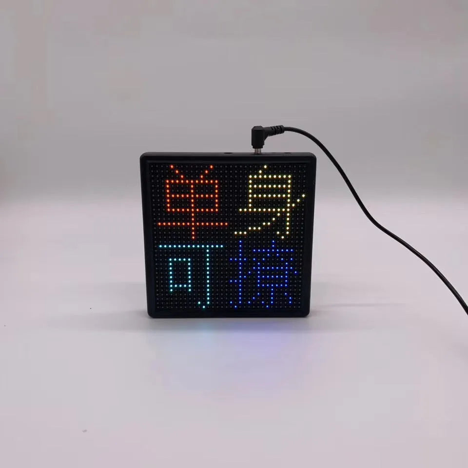 Bluetooth wireless car LED display screen with 32x32 RGB matrix in aluminium frame