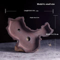 Purple sand small flower pot with ancient red mud finish for desktop bonsai and green plants, Type A or B
