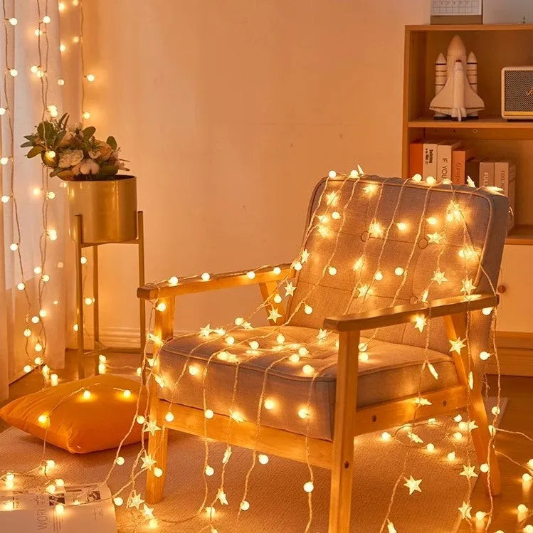 Battery box heart-shaped string lights with PVC shell, IP43 rating, and 1.5m 10 lights option