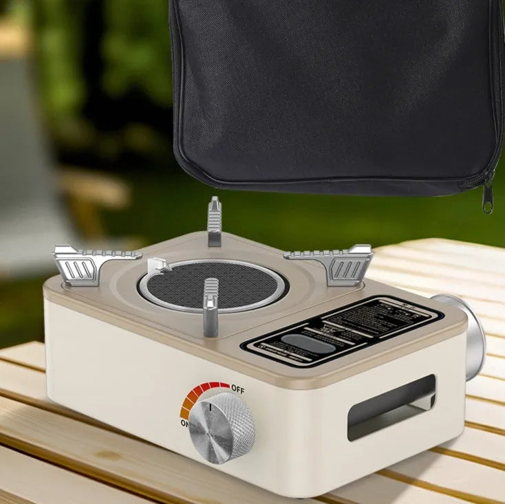 White stainless steel portable infrared gas stove for outdoor cooking