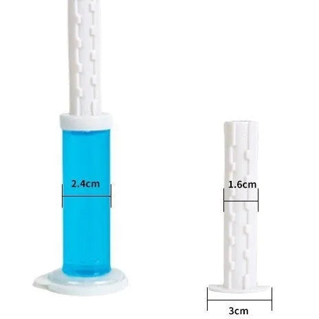 38g toilet gel deodoriser with 12 flower petal aroma blocks in nine scent options including Red Rose and Blue Sea