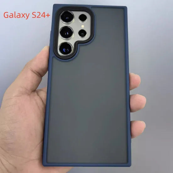 Frosted magnetic phone case for Samsung Galaxy S23 in black with matte finish and drop-resistant shell