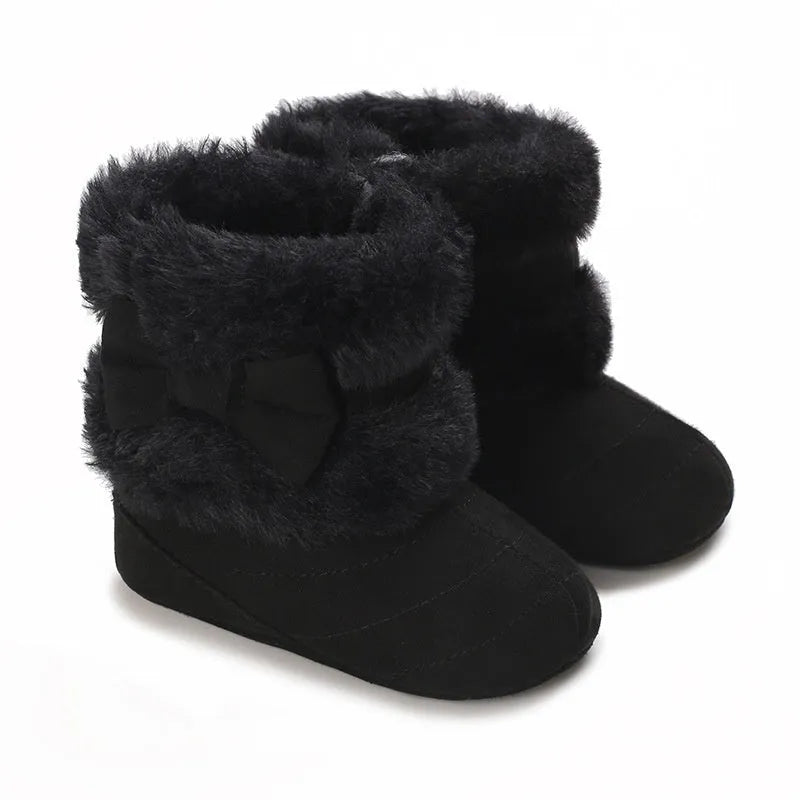 Baby girl soft sole winter shoes cotton cloth low top oversleeve grey pink red black dark brown