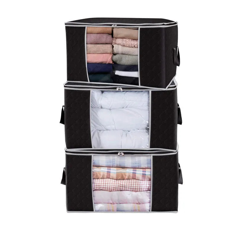 Non woven fabric storage organiser bag in beige colour, handbag style, shown with sealable closure.