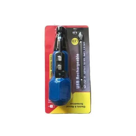 36V alloy steel straight handle electric screwdriver in black and blue colour options