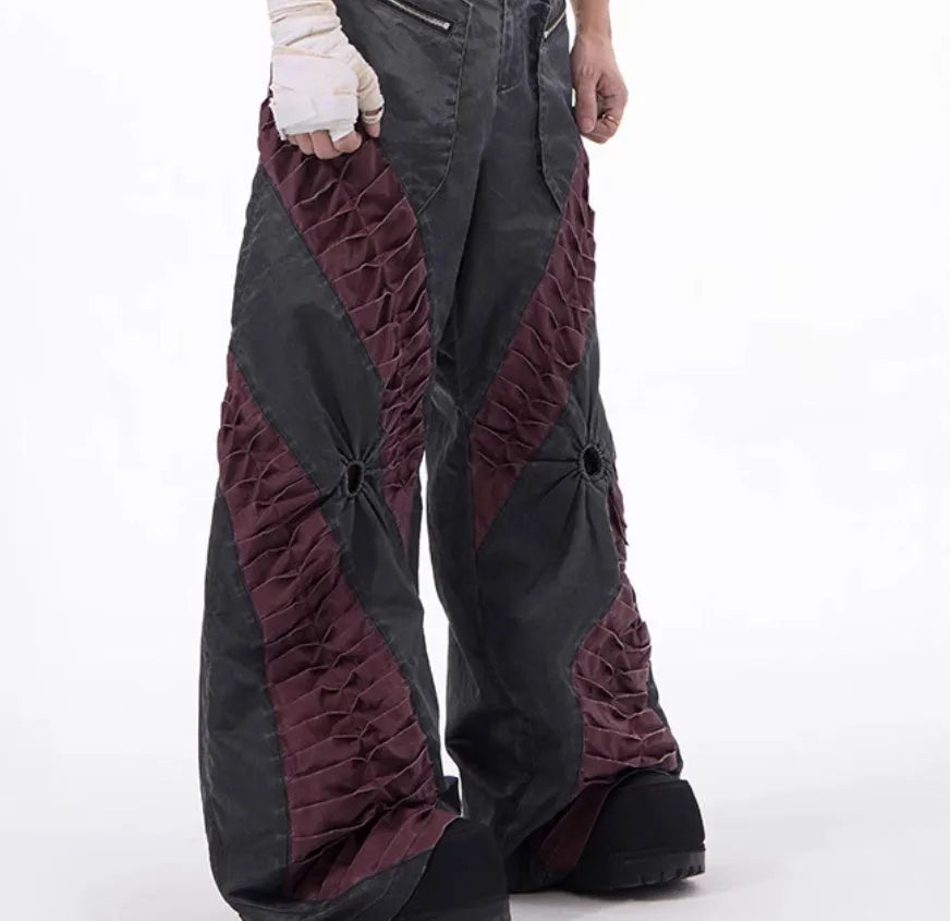 Retro three-dimensional keel casual trousers in viscose rayon fabric for summer sports wear